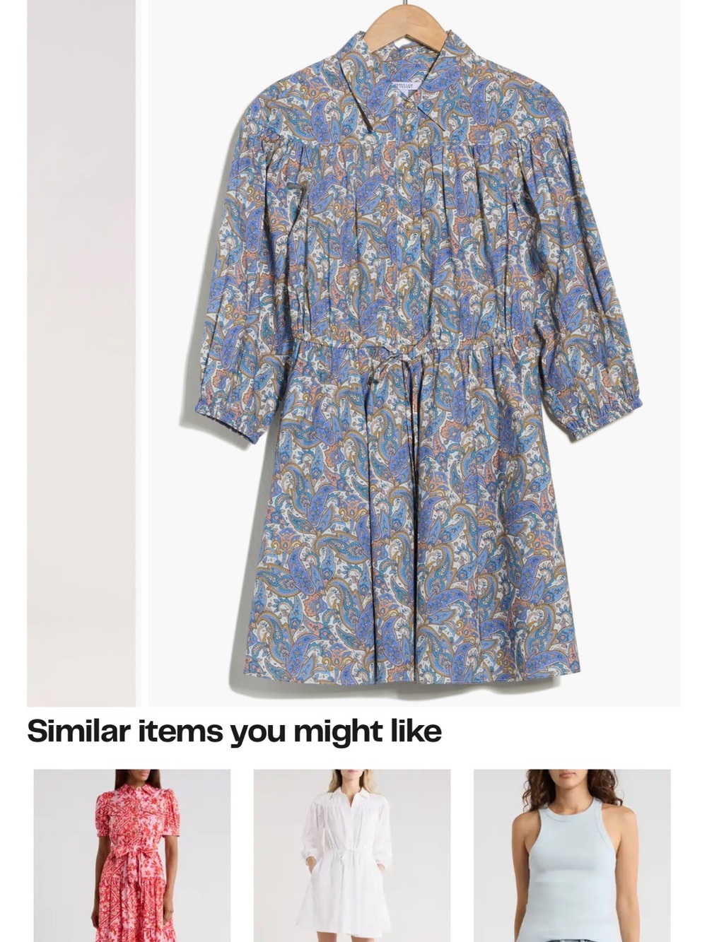 10 Crosby Derek Lam Blue Paisley Print Shirt Dress